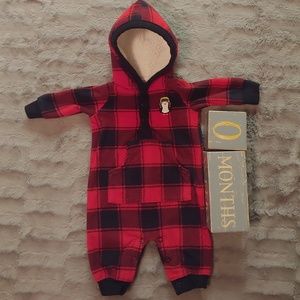 🐧Carter's hooded fleece jumpsuit Newborn size